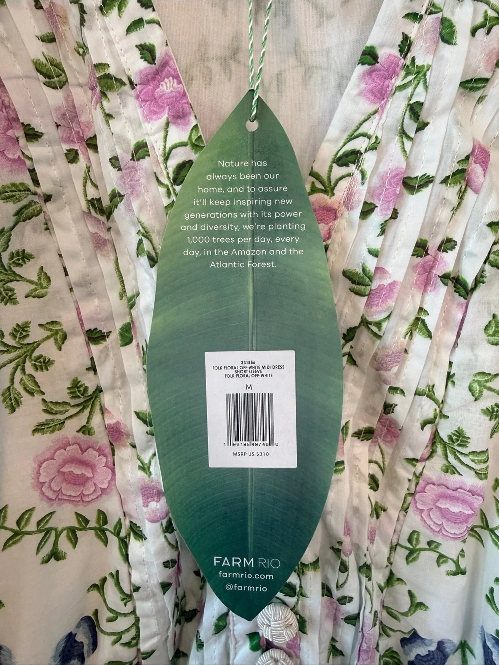 FARM Rio Floral Print Midi Dress NWT Medium Cottagecore Boho Romantic - Picture 5 of 11